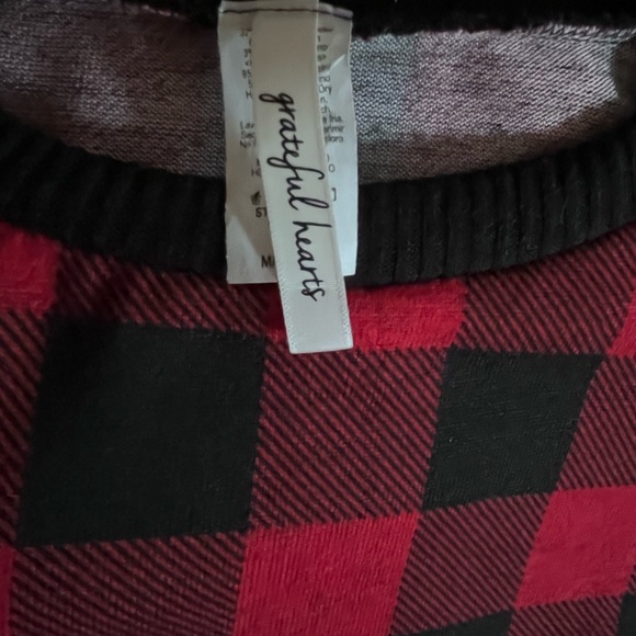 NWOT Grateful Hearts boutique Buffalo plaid soft cozy shirt. Size Medium - Picture 3 of 3
